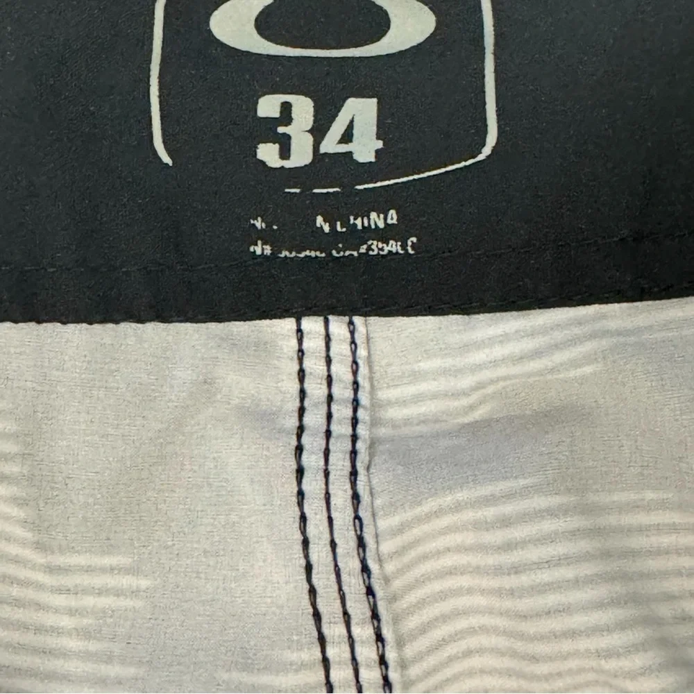 Oakley Black and Gray Patterned Board Shorts